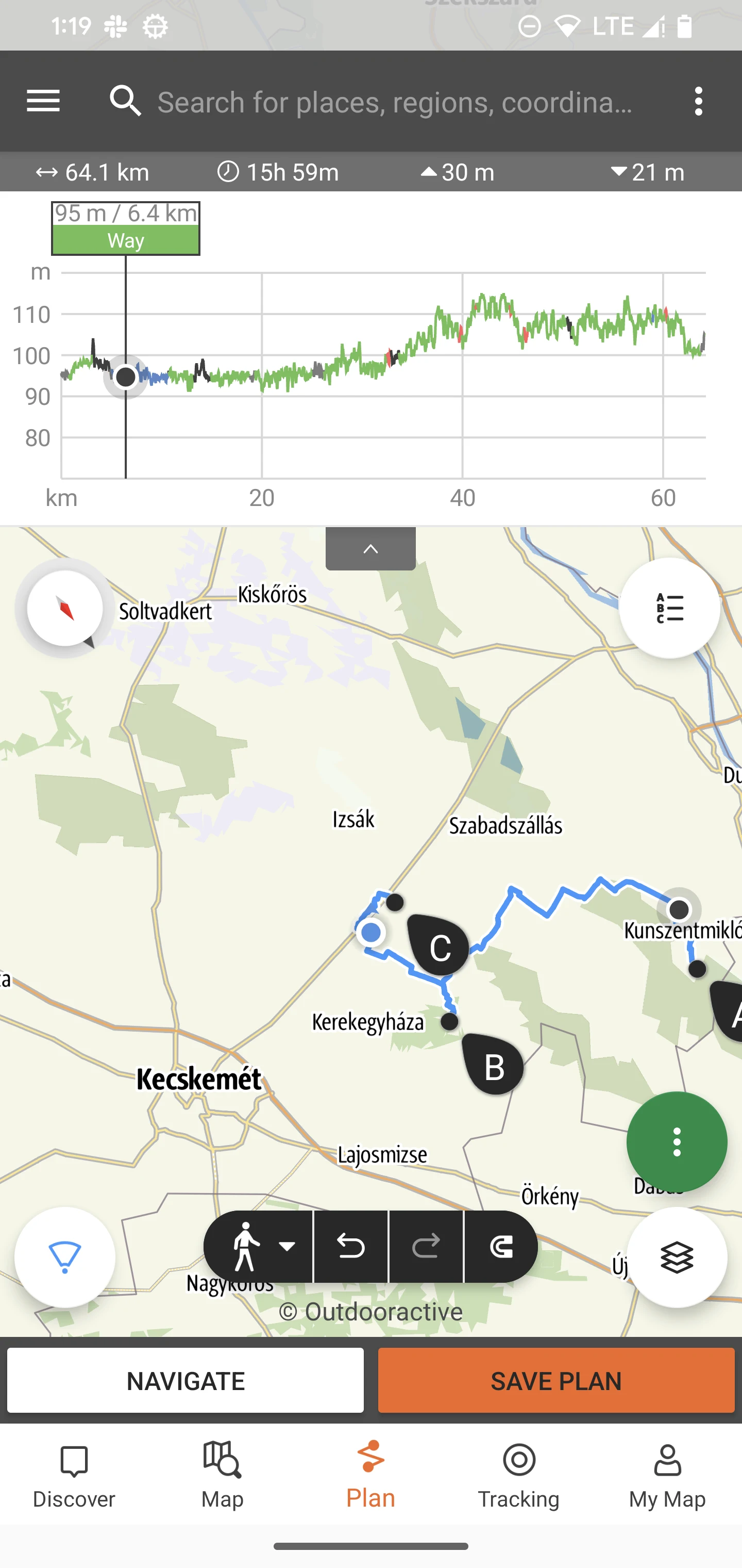 Természetjáró, a túratervező screenshot