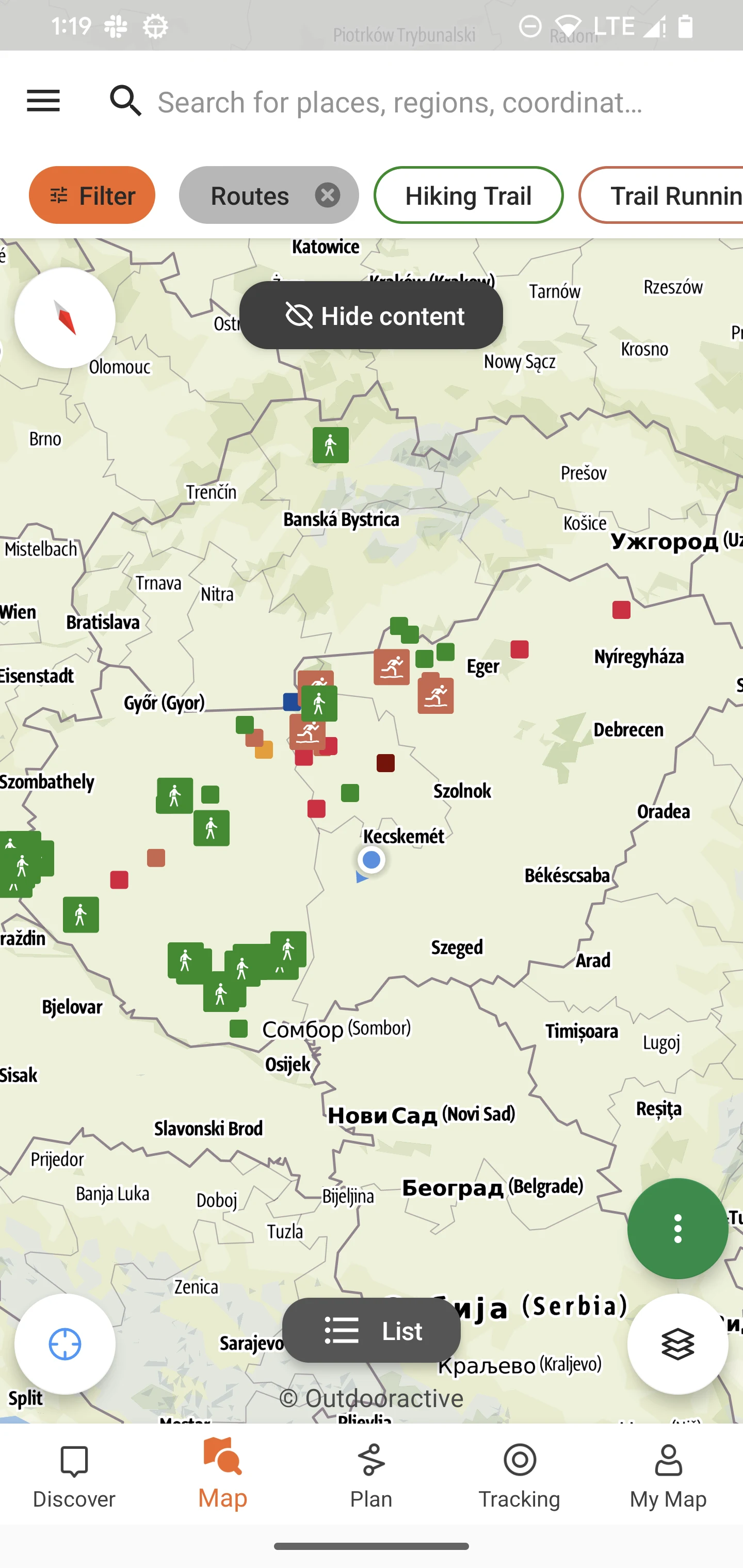 Természetjáró, a túratervező screenshot