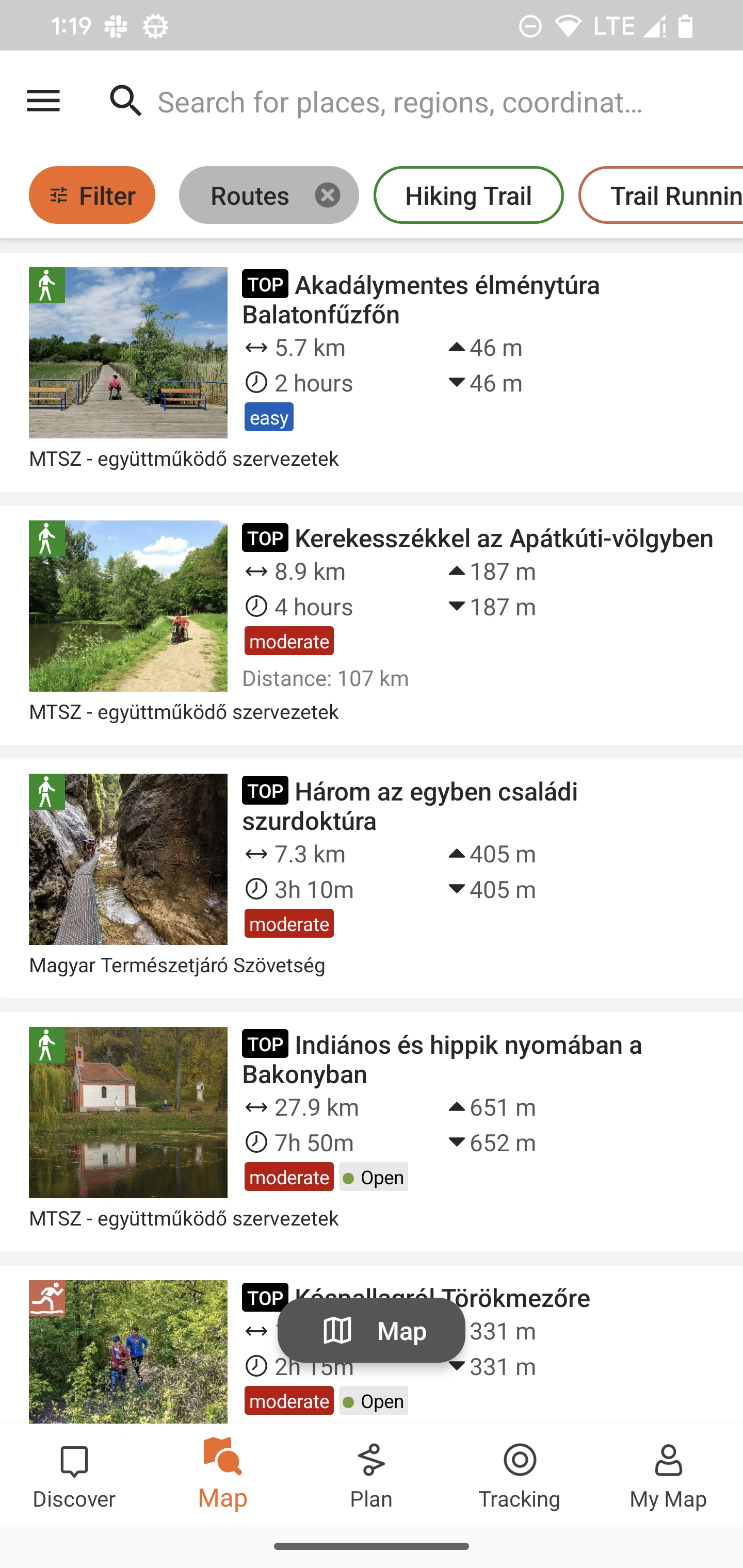 Természetjáró, a túratervező screenshot